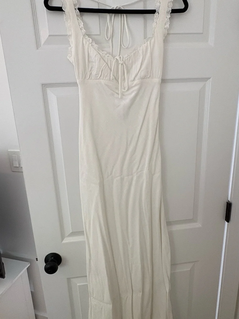 Princess Polly Cream Lace-Trim Maxi Slip Dress